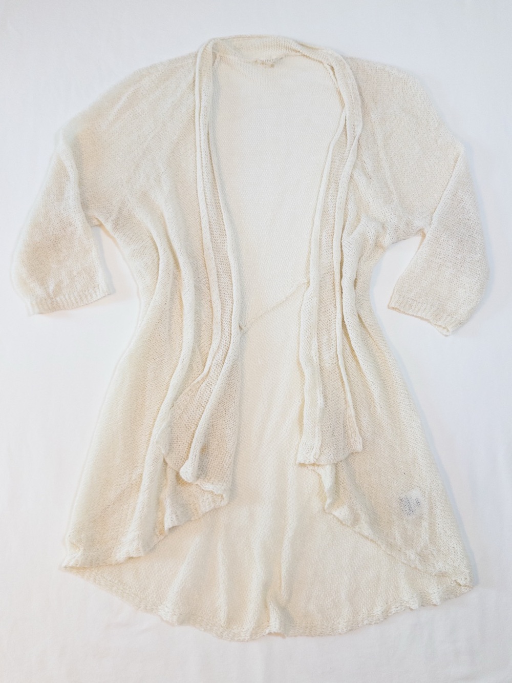 Eileen Fisher Linen Knit Open Weave Cardigan XL Lightweight Layer